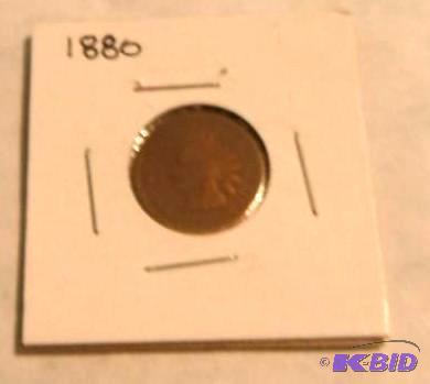 1880 Indian Head One-Cent, Variety 3...