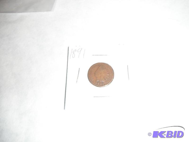 1891 Indian Head One-Cent, Variety 3...