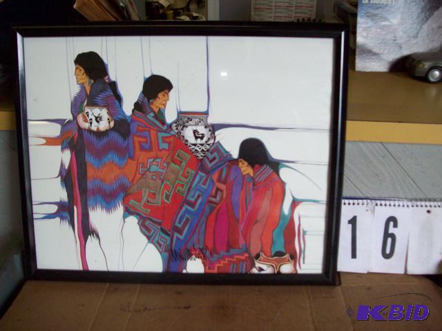 Framed and Signed Native American Print&nbsp...