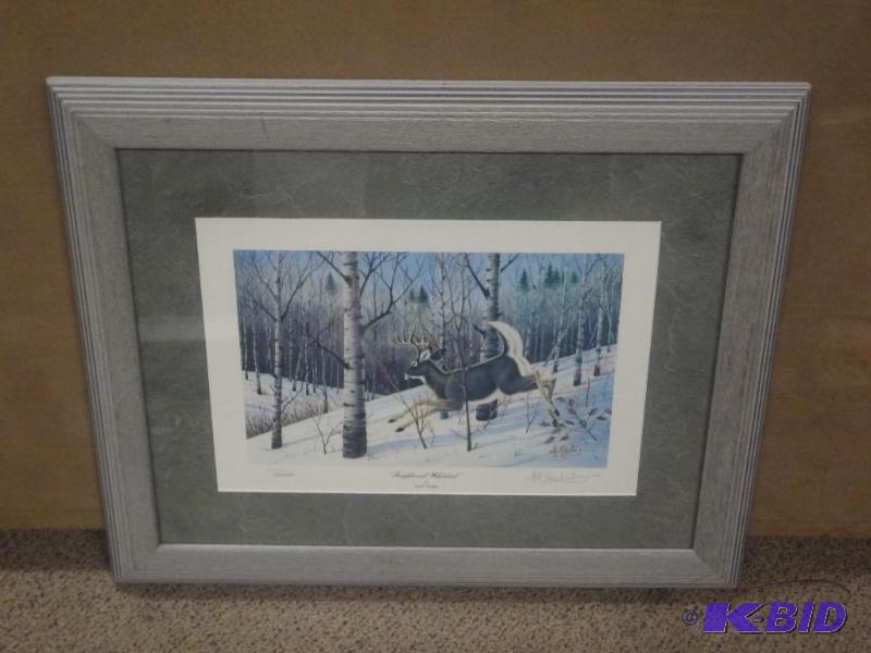 lot 4 image: Les Kouba &quotFrightened Whitetail" Li...