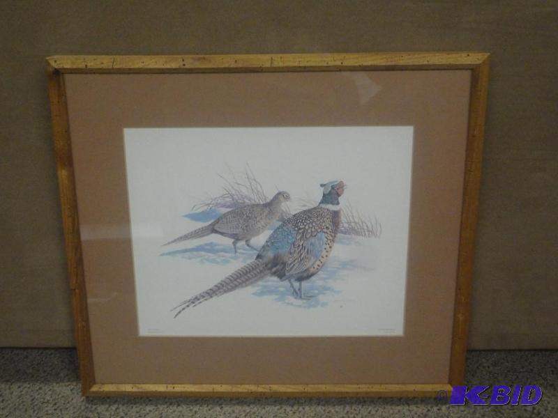 lot 7 image: Louis Raymer &quotPair Of Pheasants" Pa...