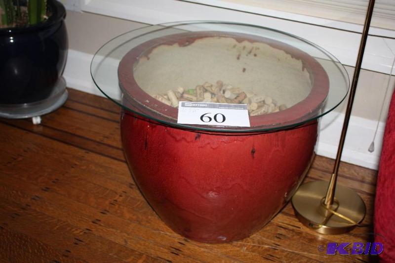 lot 60 image: Large Flower Pot Filled with Wine Corks with ...