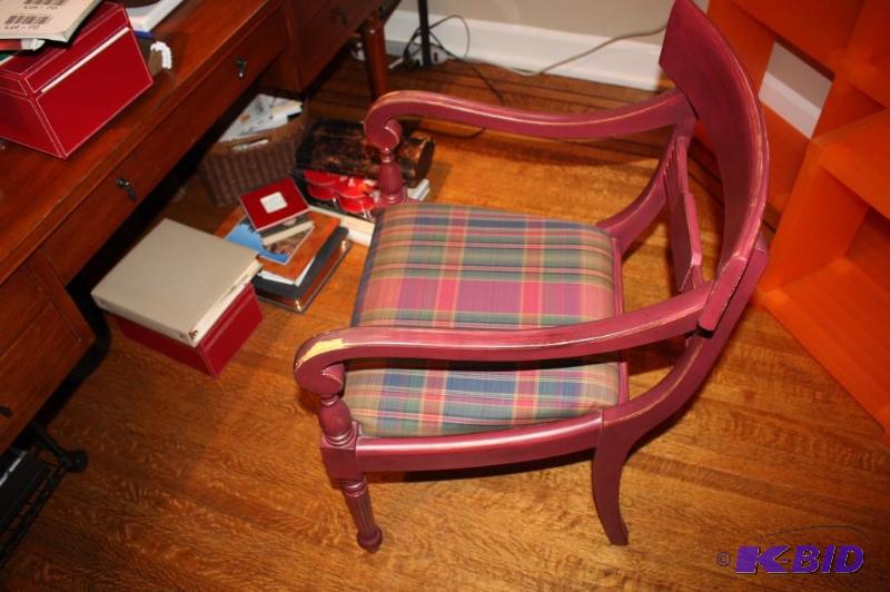 lot 63 image: Colorful Office Chair, Wooden Frame with Cush...