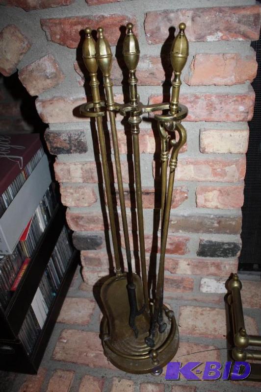 lot 64 image: Set of Fireplace Tools and Rail Guard.  ...