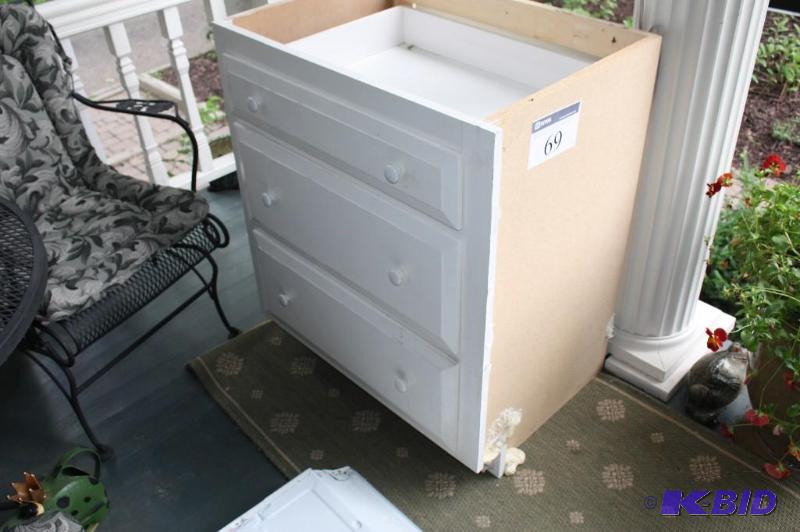 lot 69 image: Wooden Cabinet with (3) Pull Out Drawers, Pai...