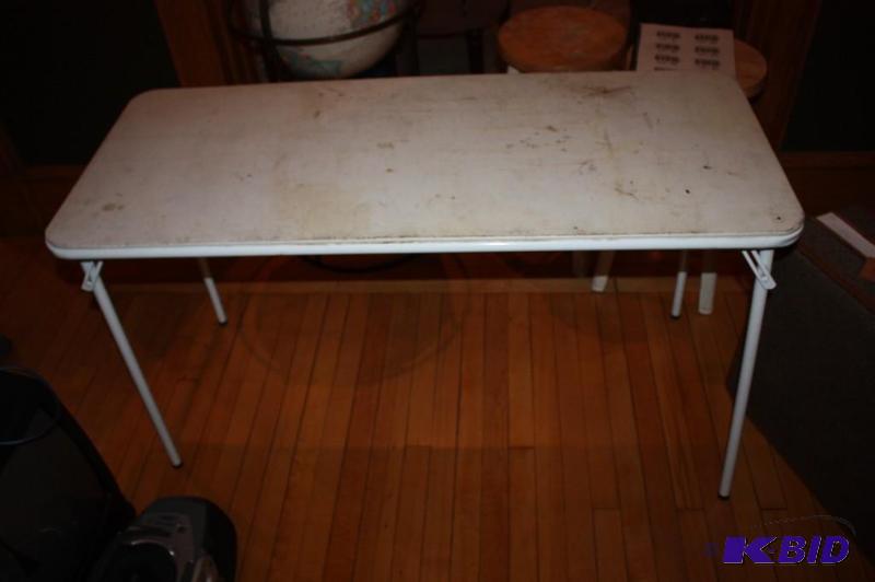 lot 86 image: White 4 Foot Folding Table - 48" x 20&qu...