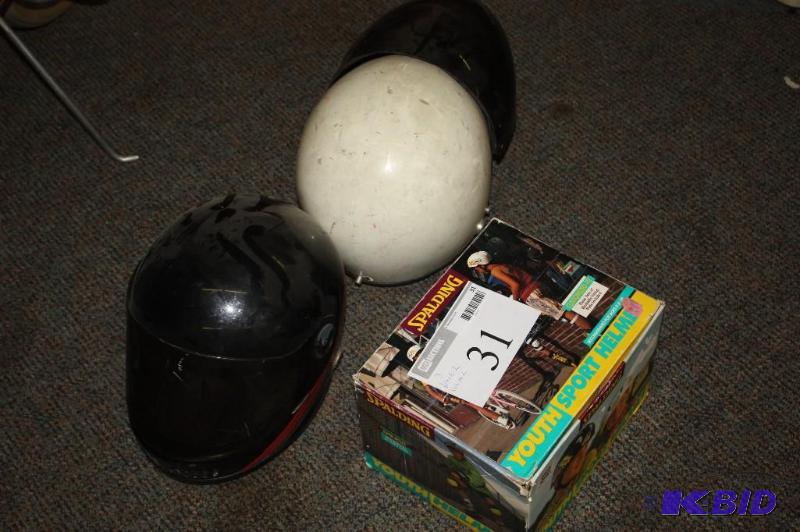 lot 31 image: (3) Spalding Sport Helmets...