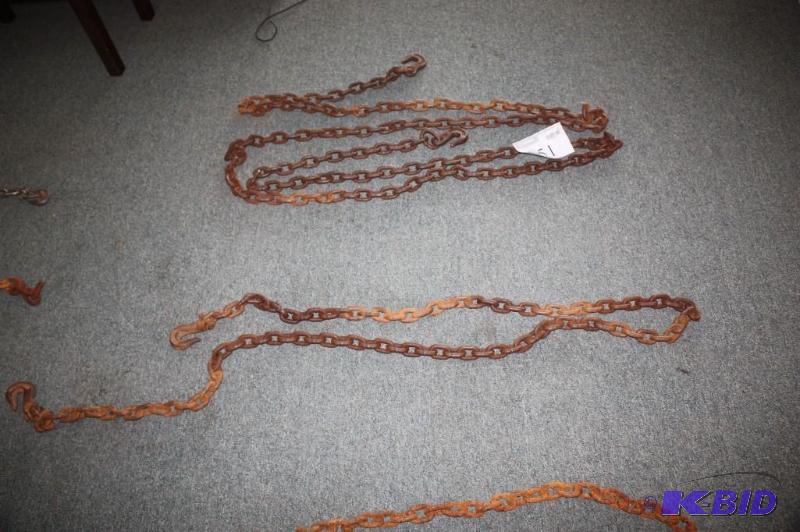 lot 51 image: (1) 195" and (1) 160" Chains with h...