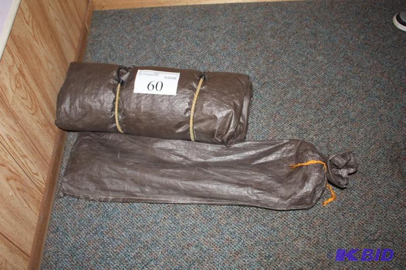 lot 60 image: Tarp and metal poles...