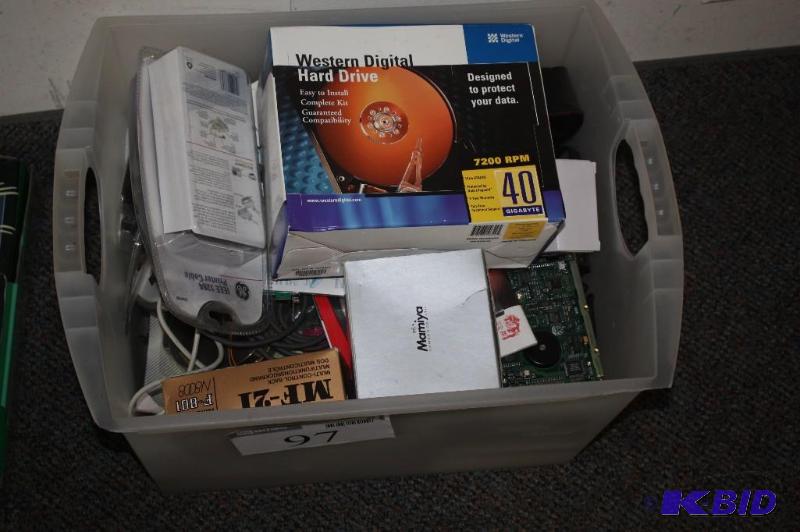 lot 97 image: Plastic Tub Lot Including Western Digital ha...