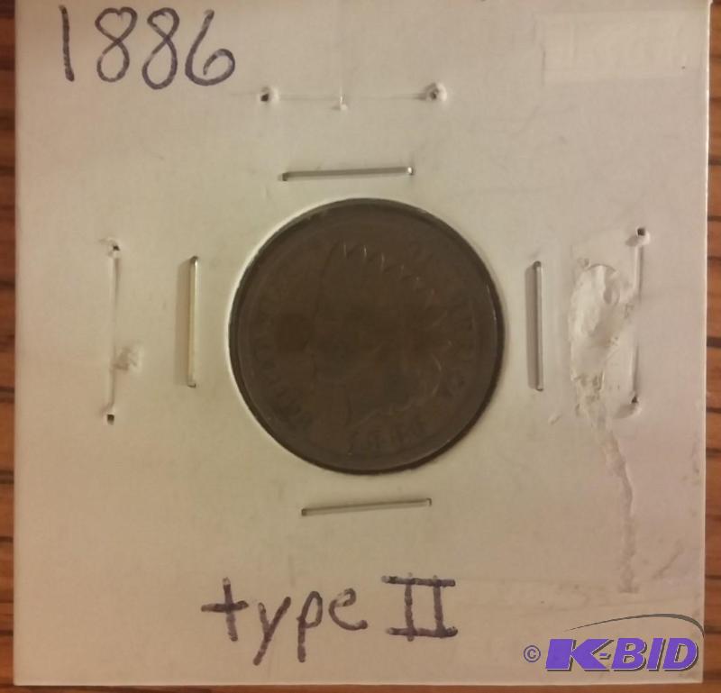 1886 INDIAN HEAD ONE CENT PENNY TYPE TWO...