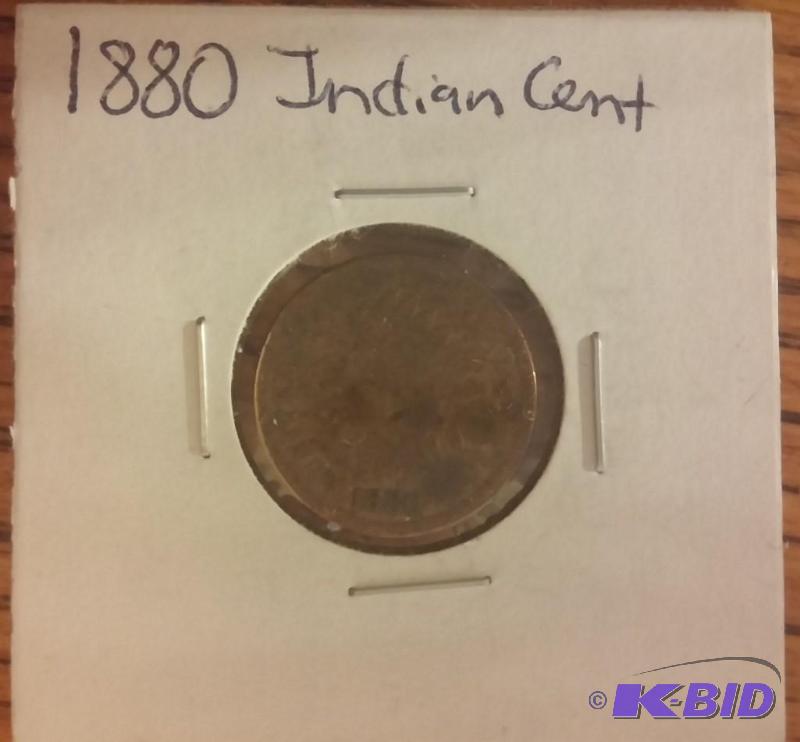 1880 INDIAN HEAD ONE CENT PENNY...