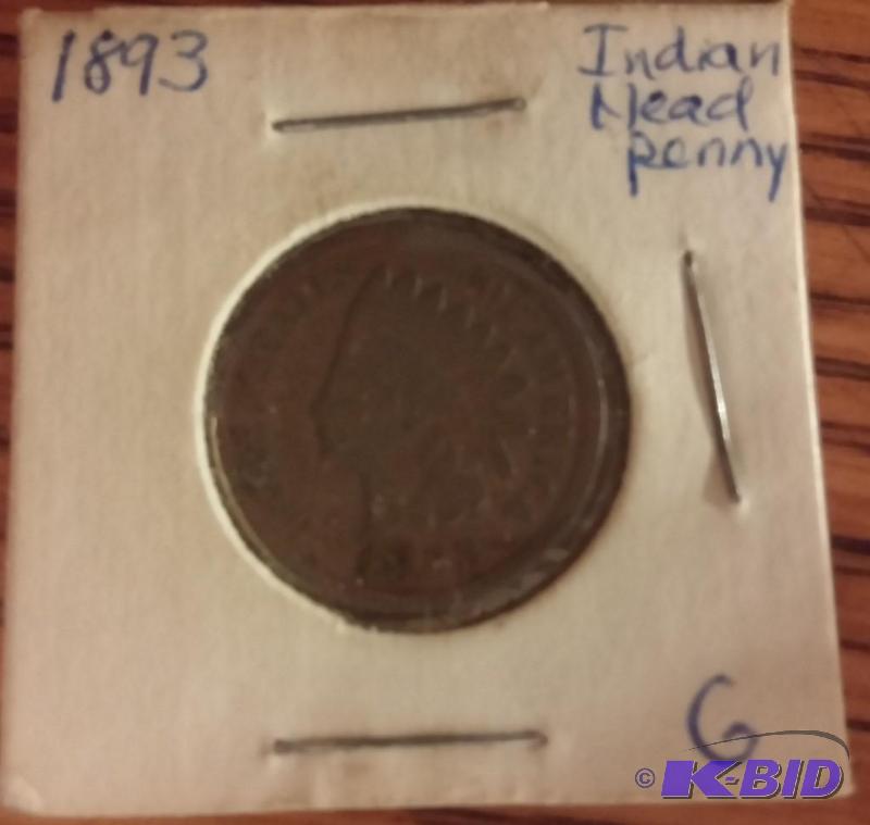 1893 INDIAN HEAD ONE CENT PENNY...