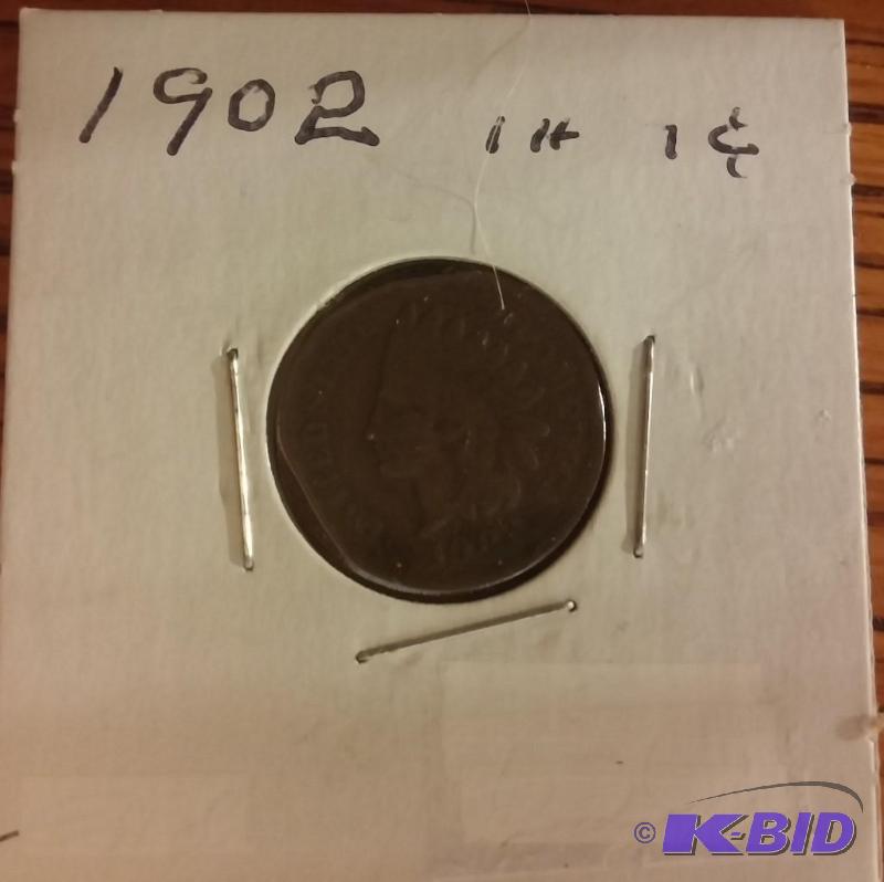 1902 INDIAN HEAD ONE CEBT PENNY...