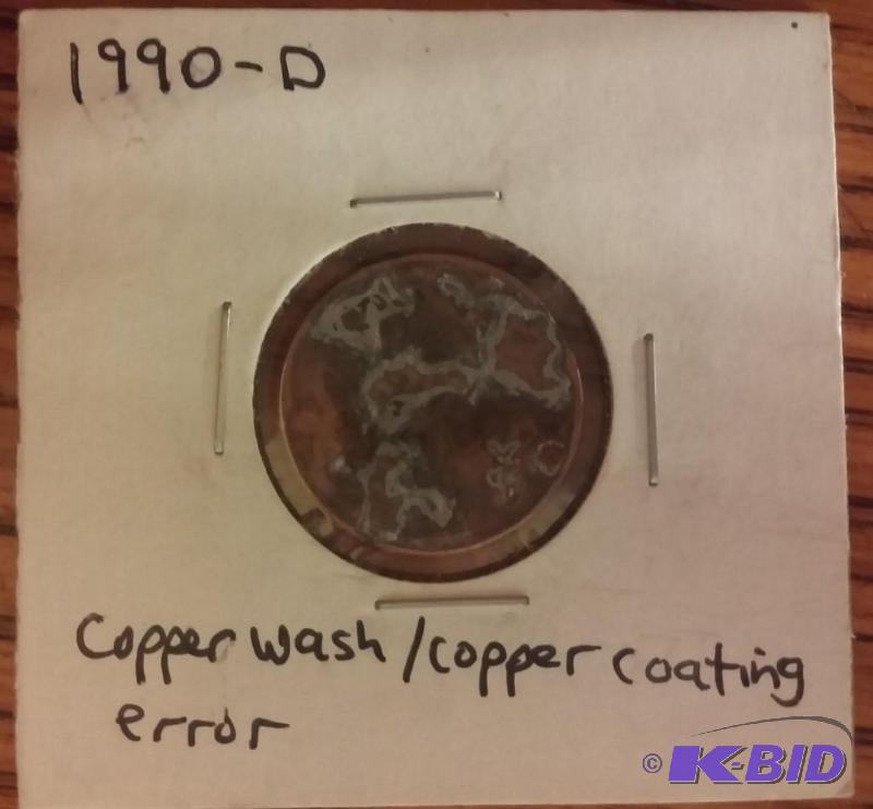 1990-D COPPER WASHCOPPER COATING ERROR...