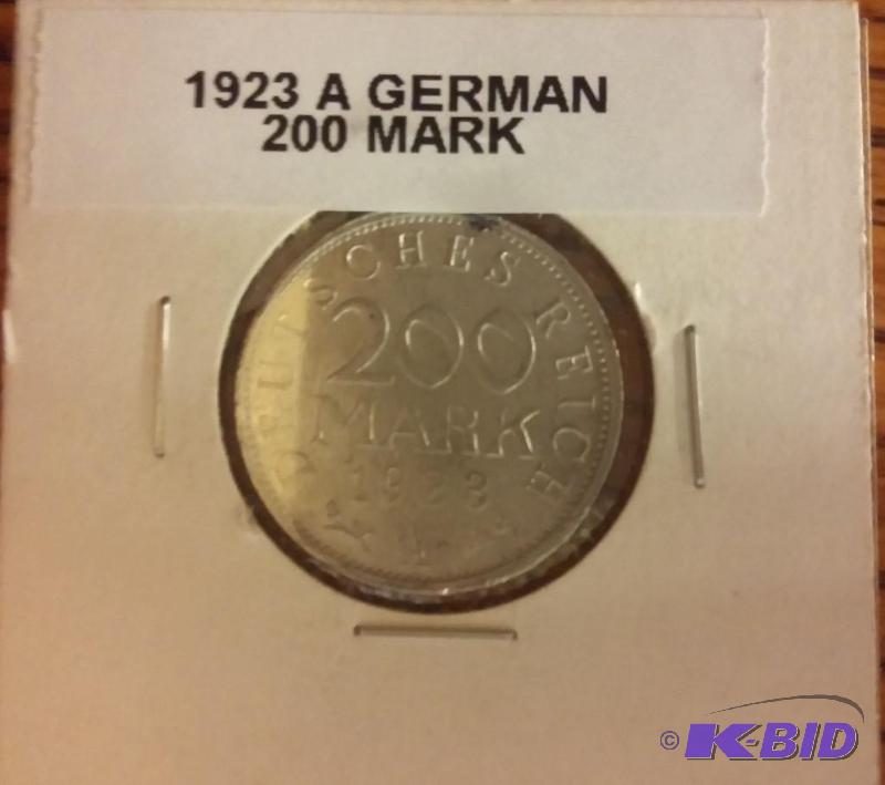 1923 A GERMAN 200 MARK COIN...