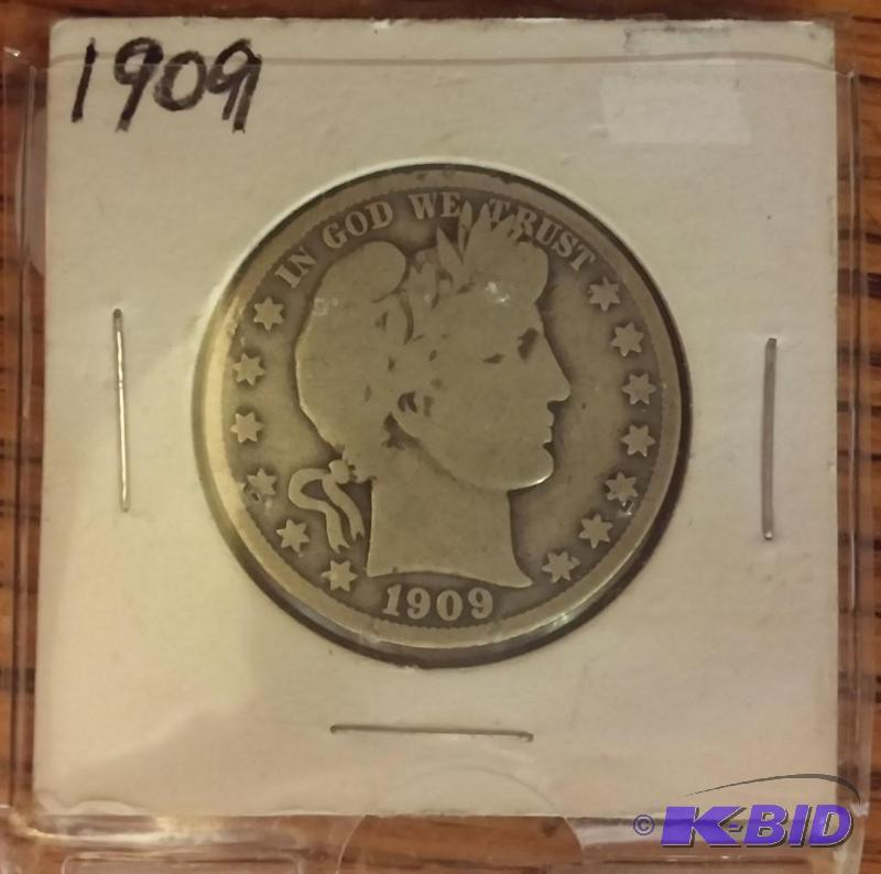 1909 BARBER HALF DOLLAR...