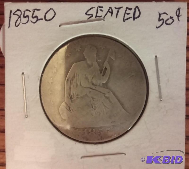 1855-O SEATED HALF DOLLAR. O NEW ORLEANS MIN...