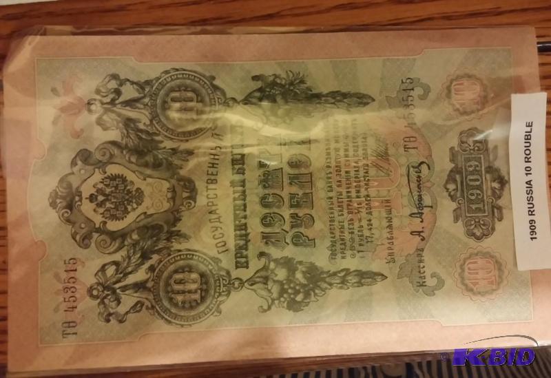 1909 RUSSIA 10 RUBEL NOTE...