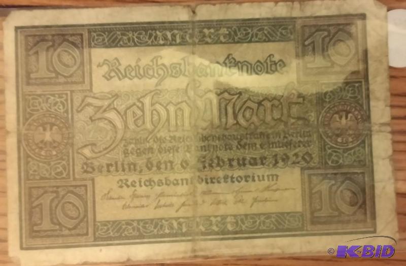 1920 GERMAN 10 MARK NOTE...