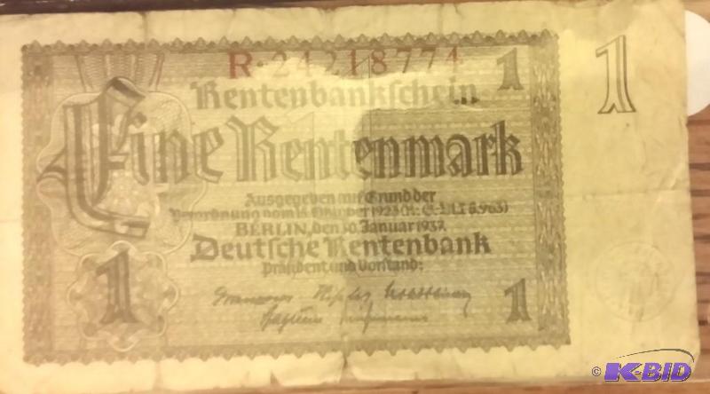 1937 GERMAN 1 MARK NOTE...