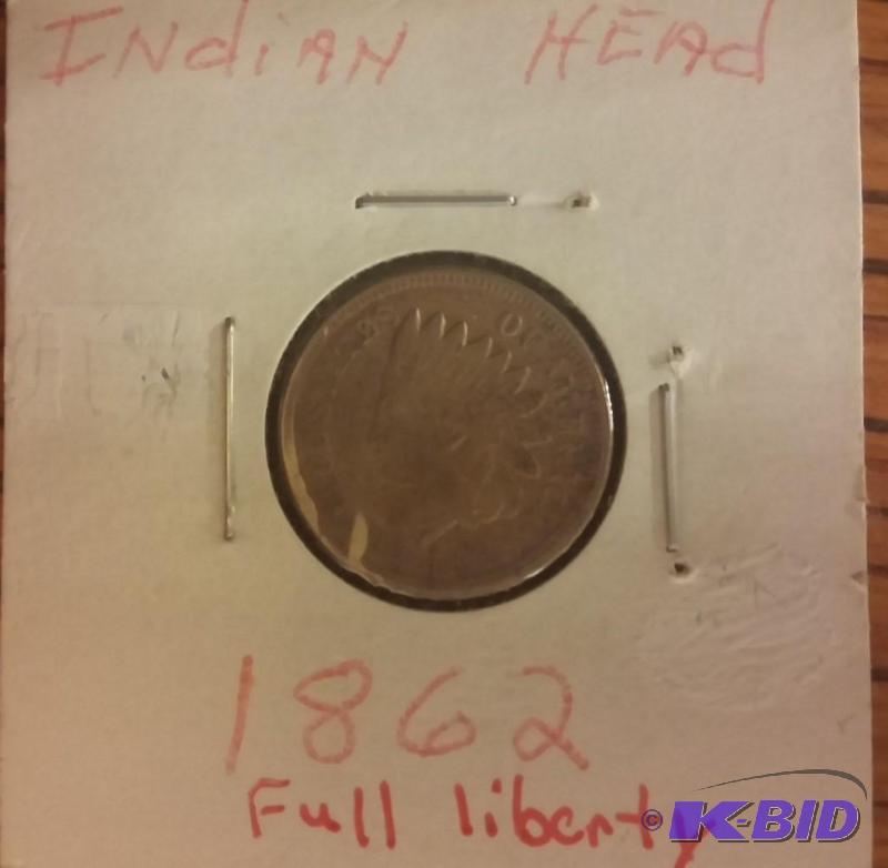 1862 INDIAN HEAD PENNY FULL LIBERTY...