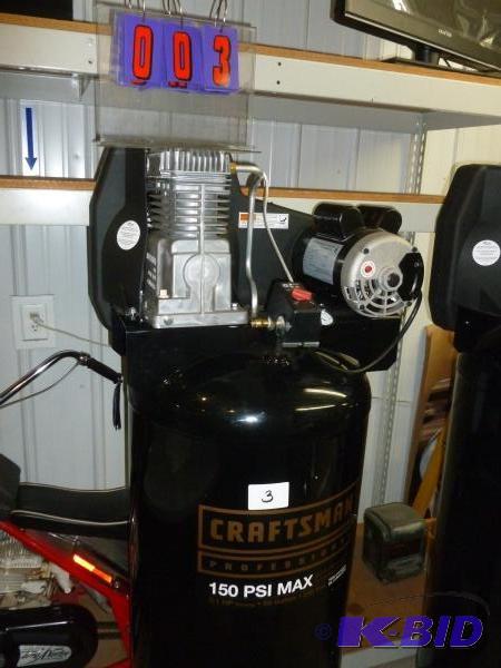 Craftsman air compressor. 150 max psi. 3.1 hp...