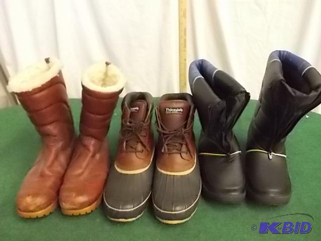 lot 38 image: 3-Pair Mens Boots Size 10...