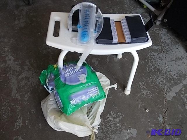 lot 60 image: Handi-Cap Shower Seat, Pill Organizer, Wind C...