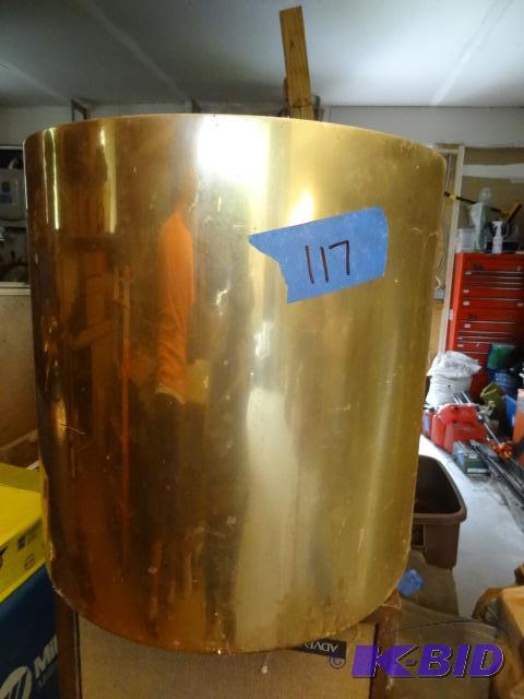 lot 117 image: Aluminum planter with copper color exterior. ...