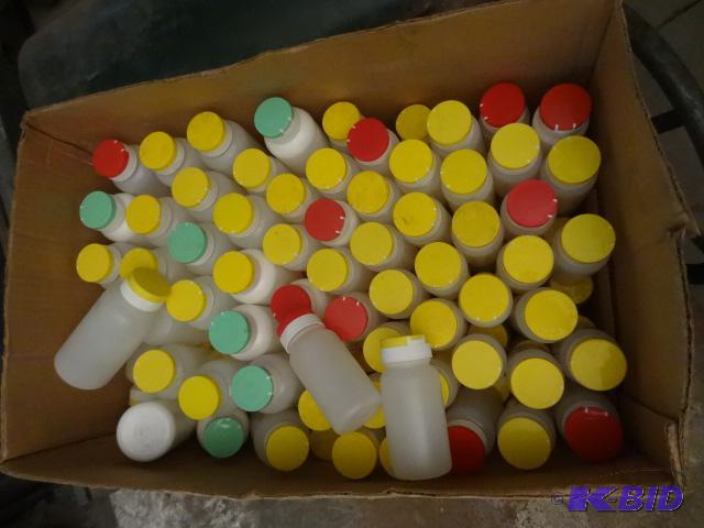 lot 137 image: Box full of plstic pill bottles...