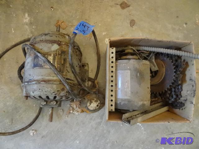 lot 147 image: 2 small electric motors. 1 medium size elctri...