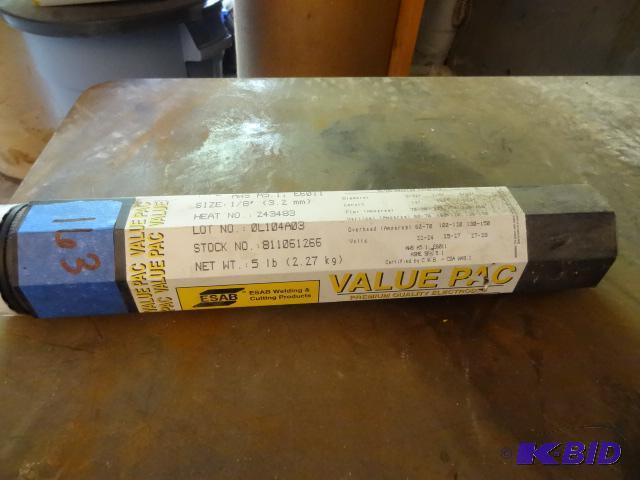 lot 163 image: 6011 18 sureweld welding rods. Approx 4 lbs...