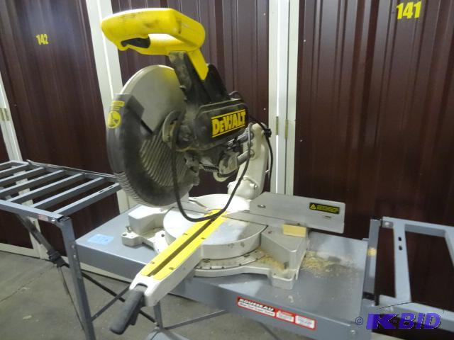 lot 22 image: Dewalt DW708 compound miter saw. Stand not in...