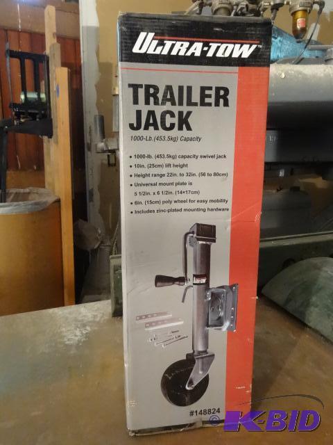 lot 65 image: Ultra tow trailer jack. New in box. 1000 lb c...