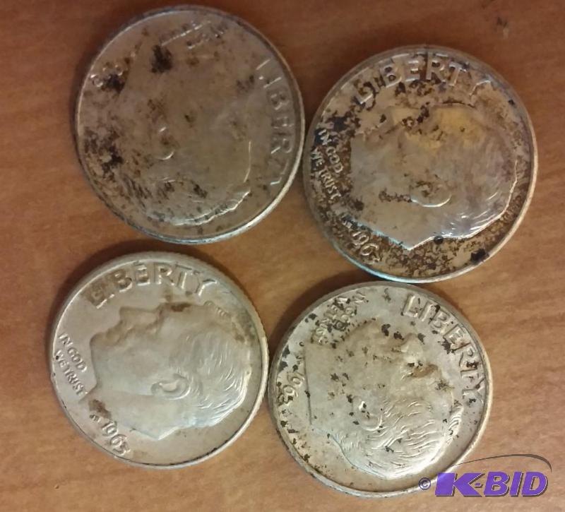 Lot of 4 Roosevelt Dimes-Silver...