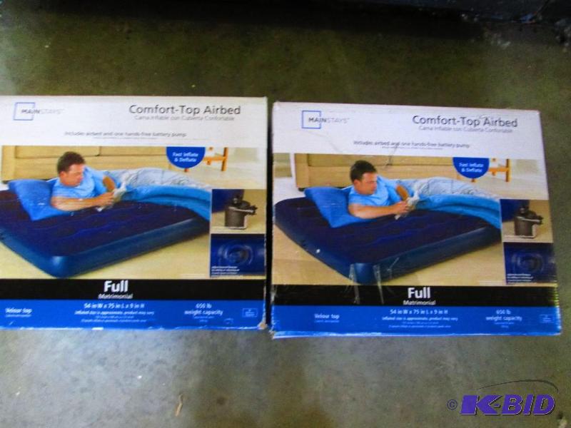 lot 111 image: pair of full sized comfort top air mattresses...