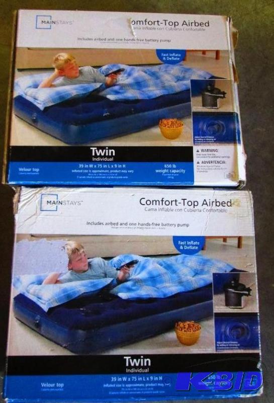 lot 113 image: pair of twin size comfort top air mattresses ...