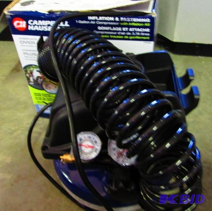 lot 128 image: campeel hausfelb 1 gallon air compressor with...