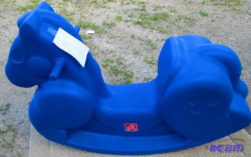 lot 14 image: Blue Rocking horse...