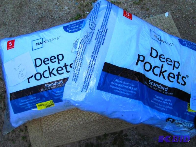 lot 25 image: Pair of deep pockets 20 x 26 inch pillows...