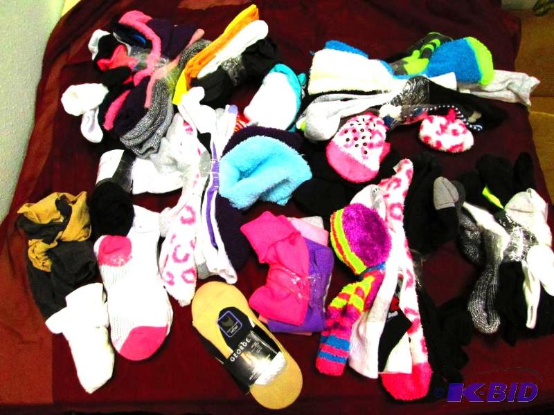 lot 69 image: Assorted socks, all new, some repackaged, as ...