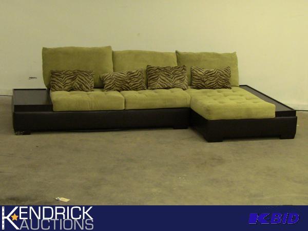 lot 20 image: New with Tags Aura Green Armless 2-piece Sectional Set