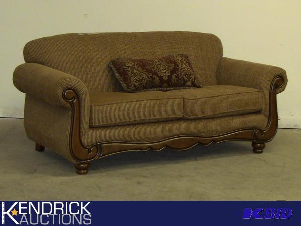 lot 30 image: NEW Washington Furniture Sofa with Wood Accents