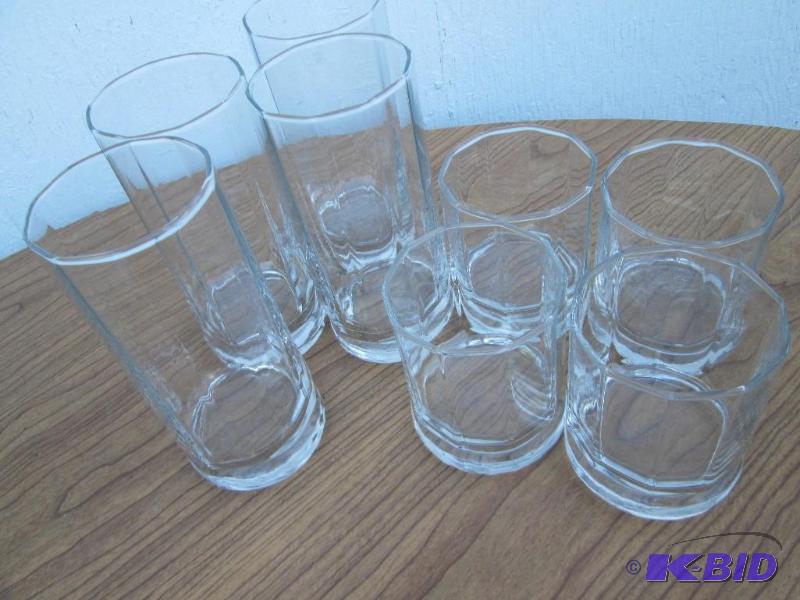 4 Tall glasses and 4 tumblers...