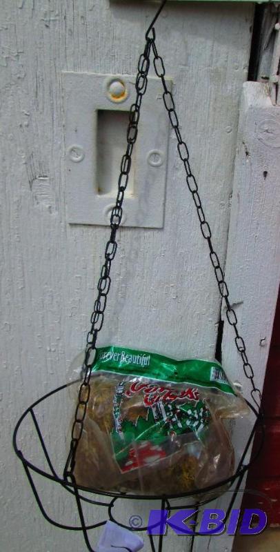 Hanging basket with moss...