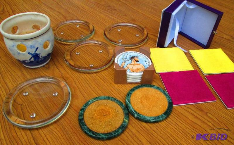Lot of candle holders and coasters...