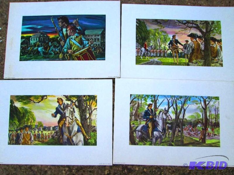Series of 4 historic prints...