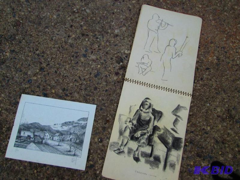 650 signed print and a sketch book full of a...