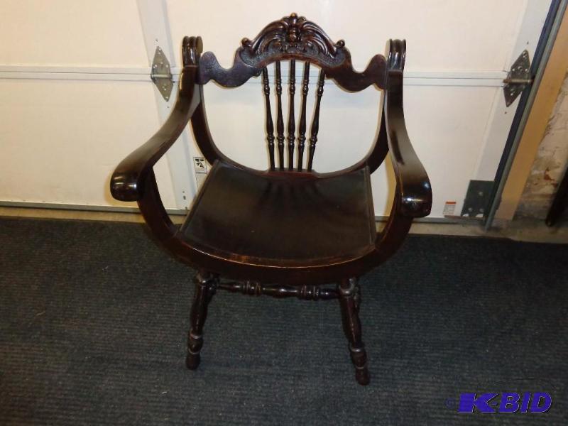 Unique Vintage Carved Wood Chair